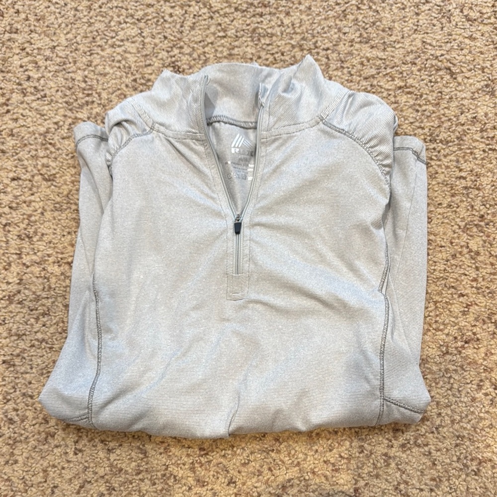 Adidas Light Gray Quarter-Zip Pullover